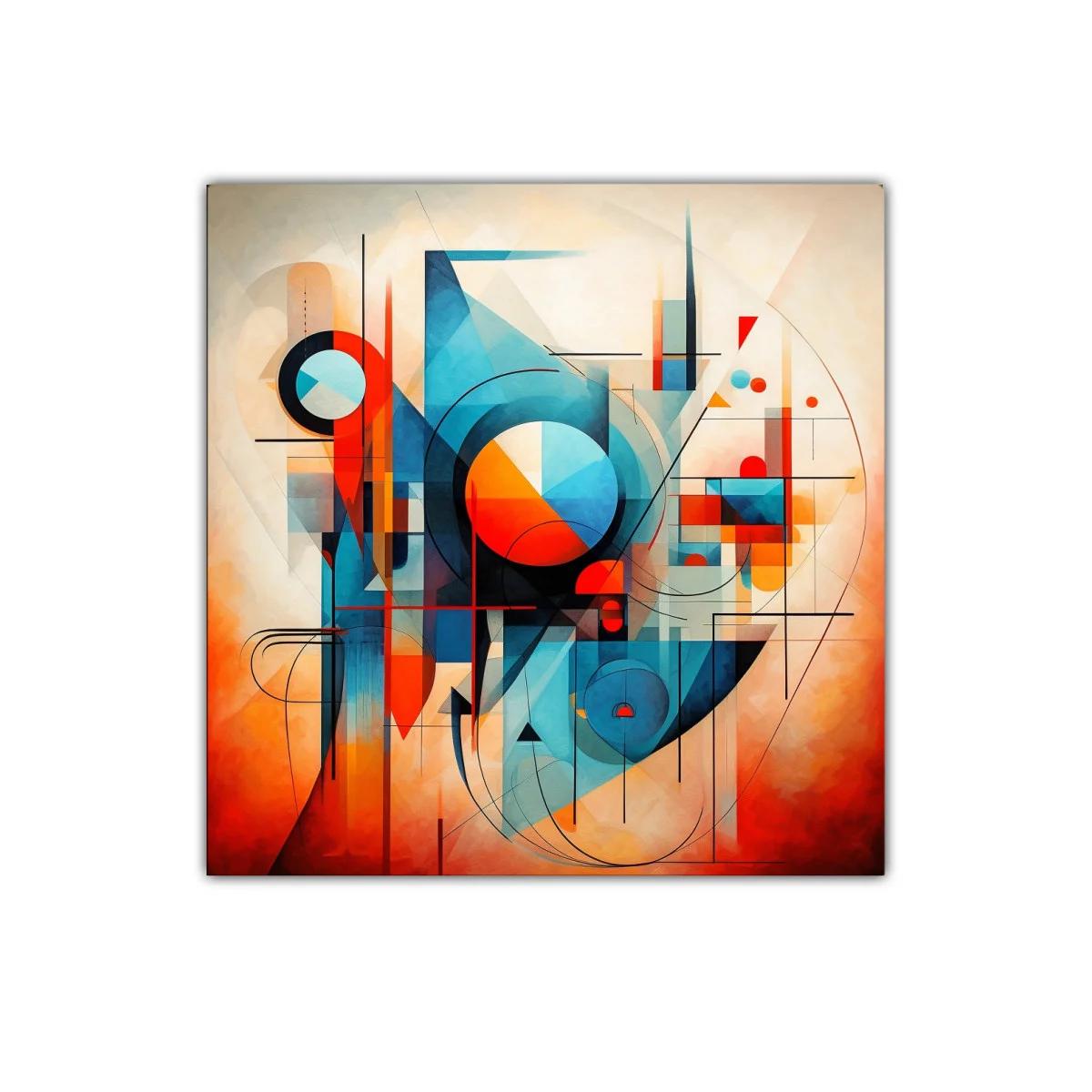Composición geométrica vibrante con tonos cálidos y fríos — imagen principal