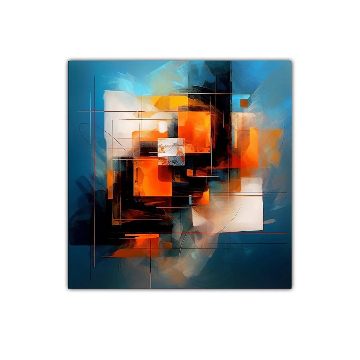 Cuadro Abstracto con Contrastes Cromáticos Vibrantes