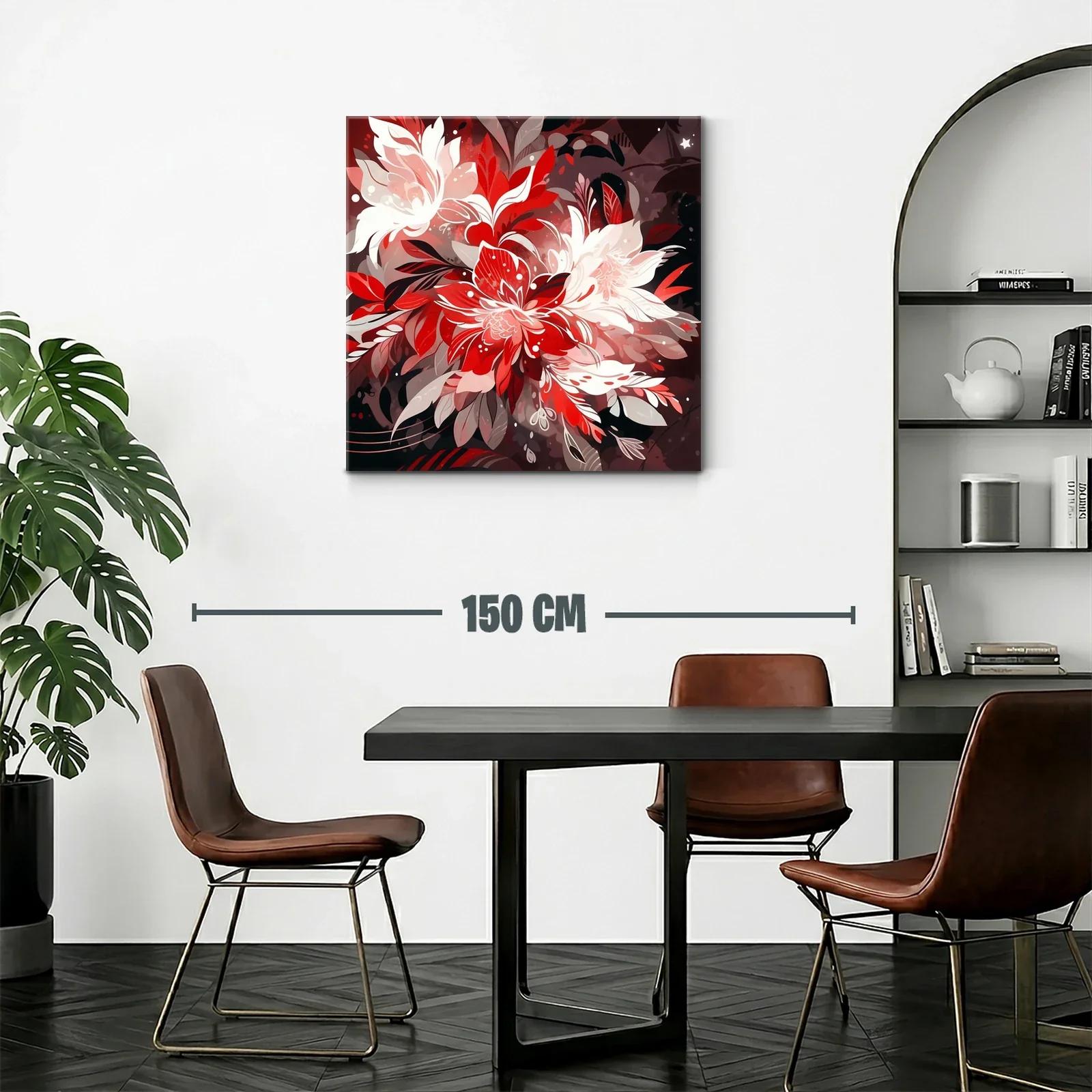 Arte floral en tonos rojos intensos y neutrales cálidos — miniatura 2