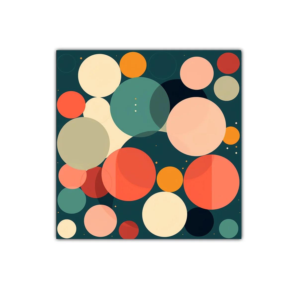 Cuadro decorativo círculos coloridos en fondo oscuro — imagen principal