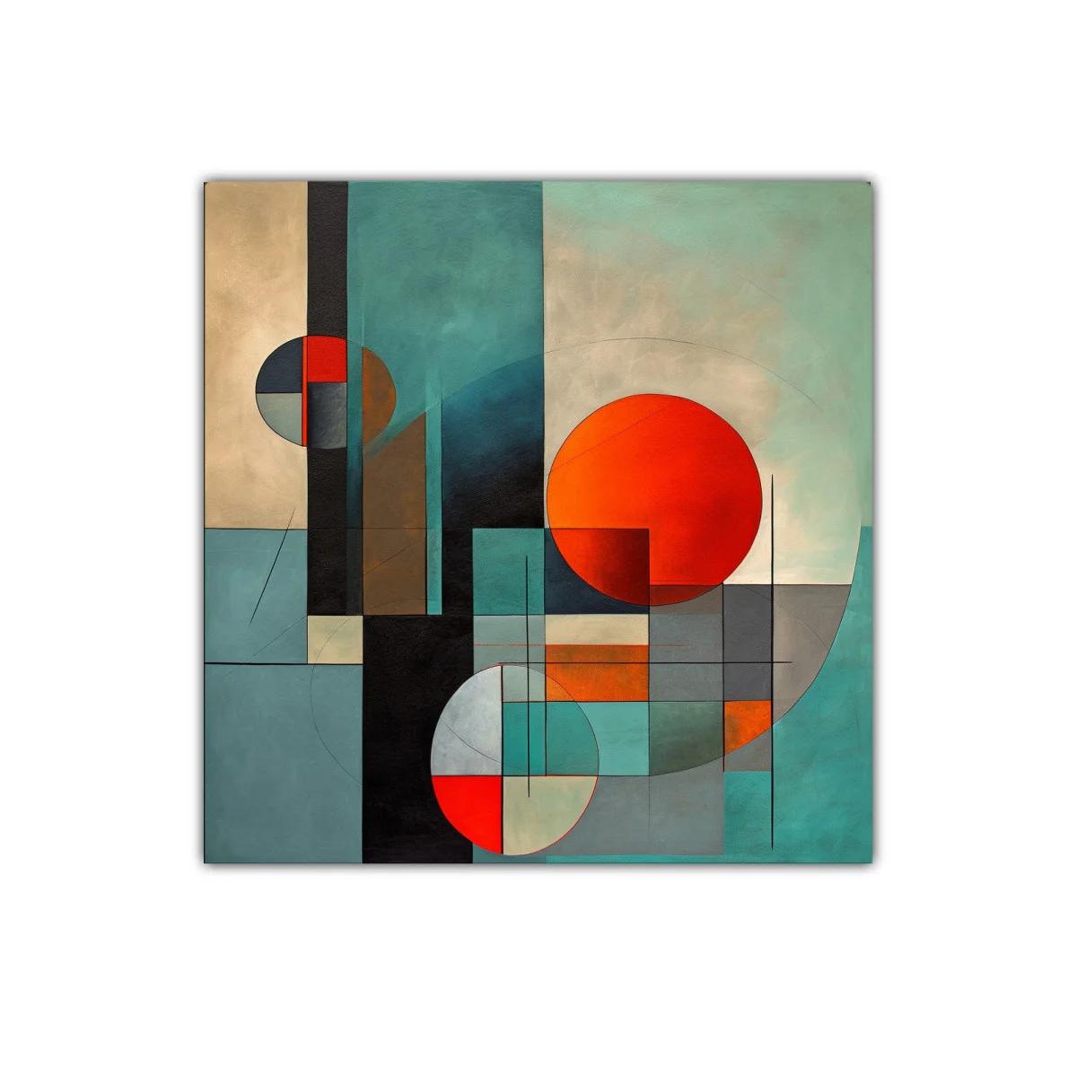 Composición geométrica con círculos y bloques de color vivos — imagen principal