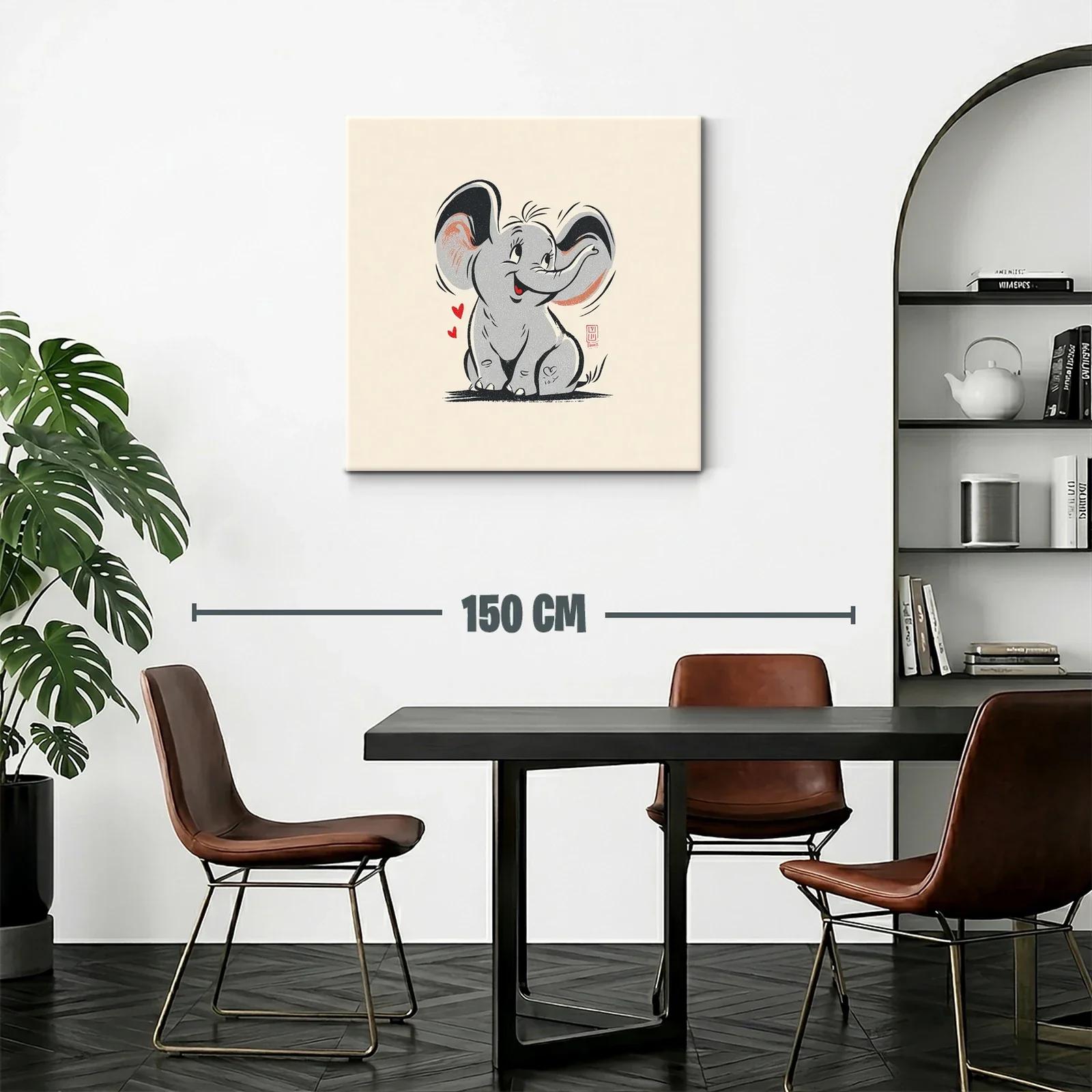 Cuadro infantil de elefante adorable con carisma — miniatura 2