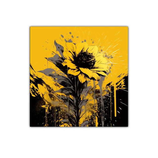 Girasol impactante con vibrante contraste en amarillo y negro