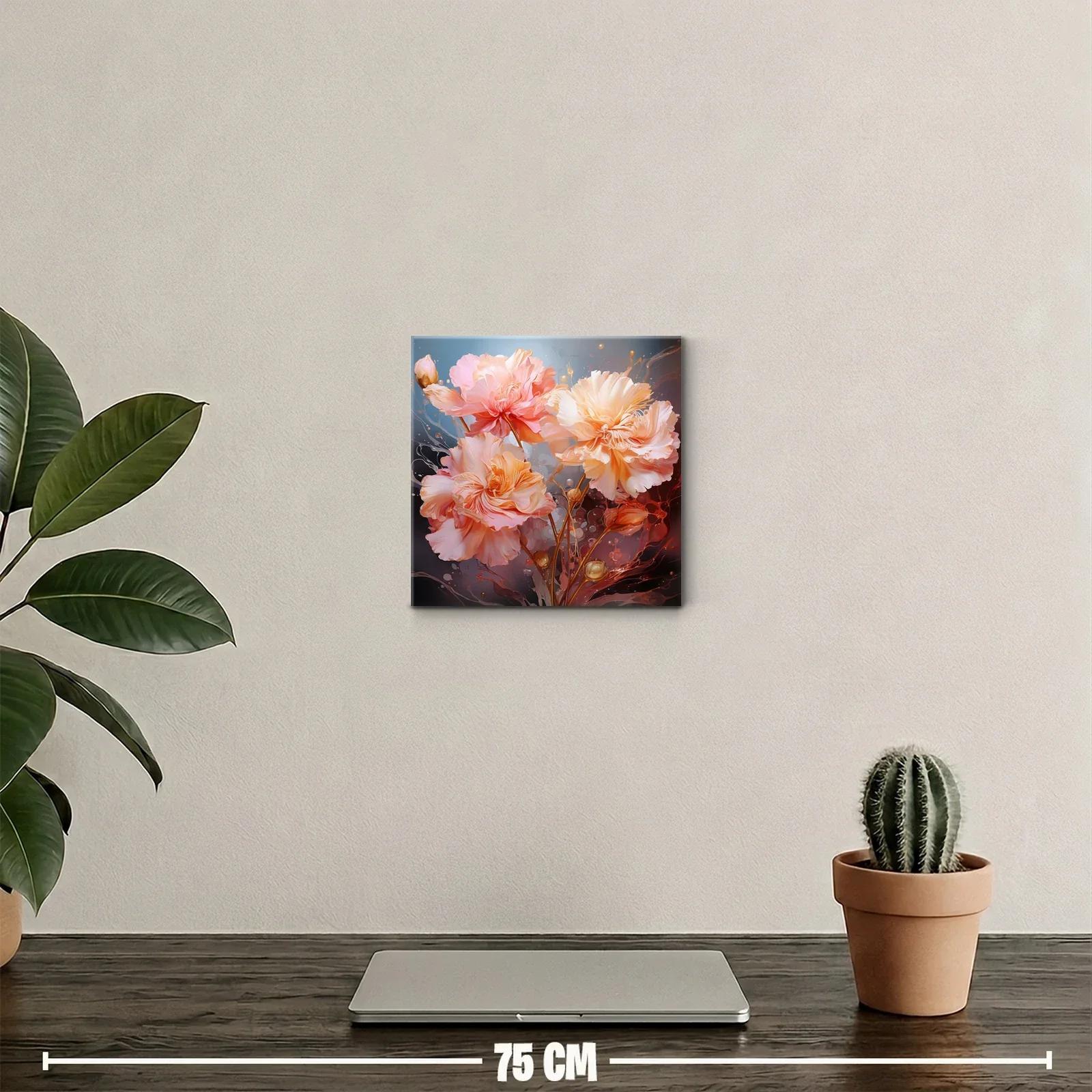 Cuadro decorativo con flores en tonos cálidos y elegantes — miniatura 2
