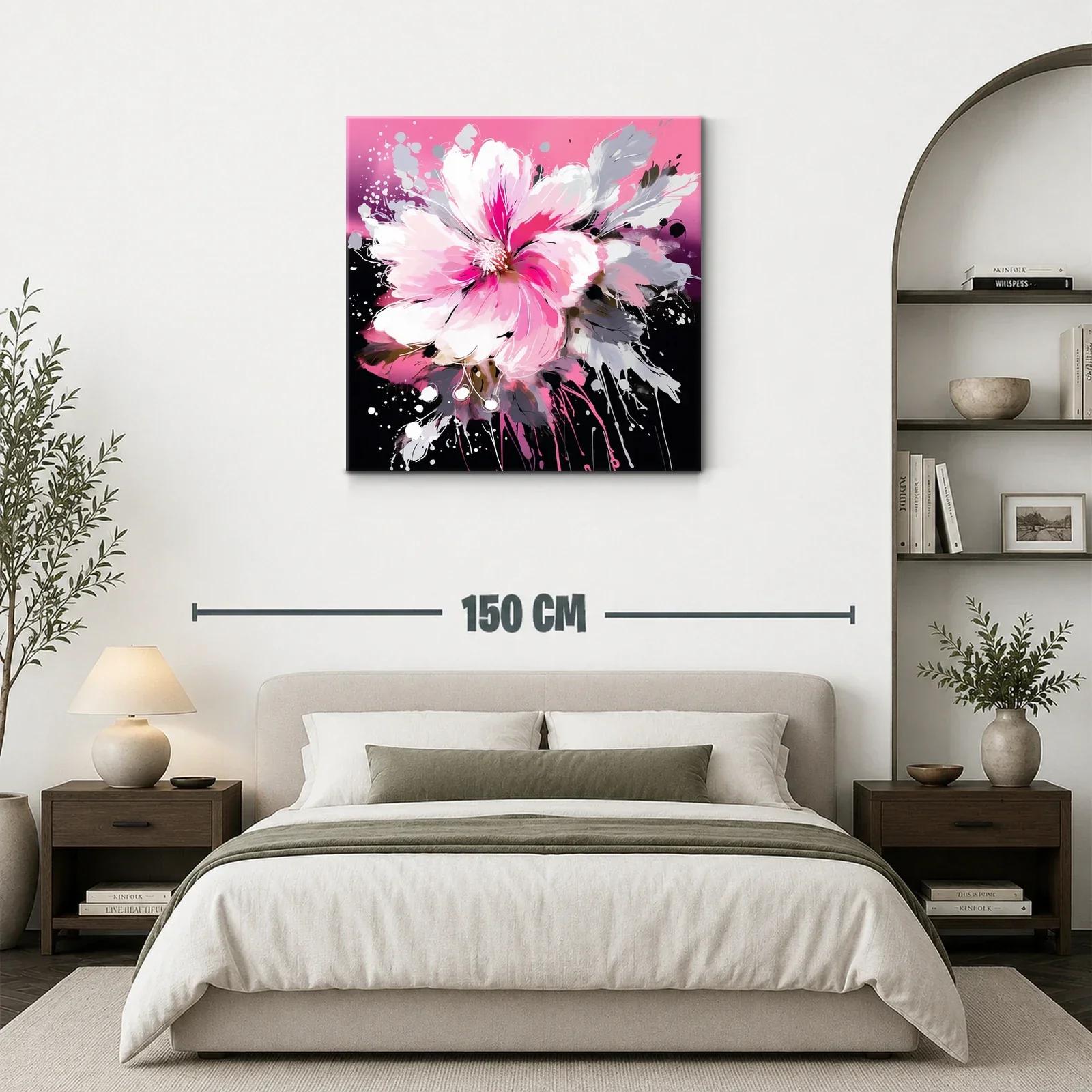 Flor vibrante en tonos fucsia y gris sobre fondo oscuro — miniatura 3
