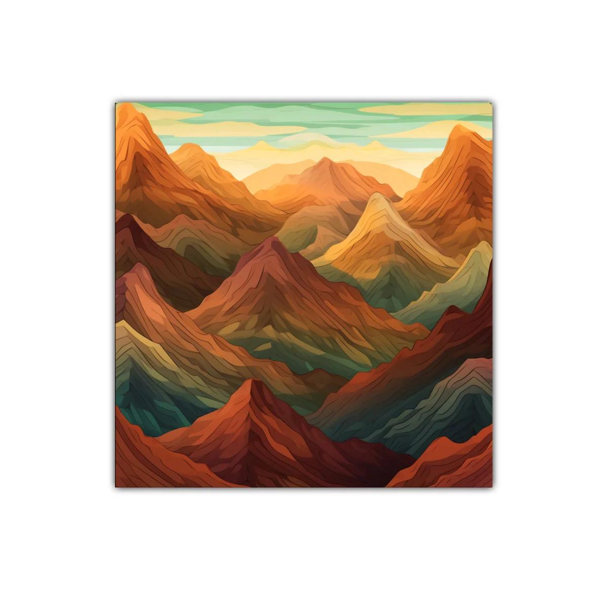 Montañas abstractas con tonos cálidos al atardecer — miniatura 1