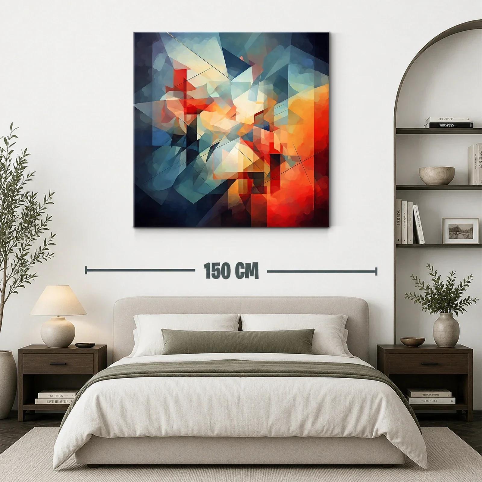 Composición abstracta con tonos cálidos y fríos vibrantes — miniatura 3