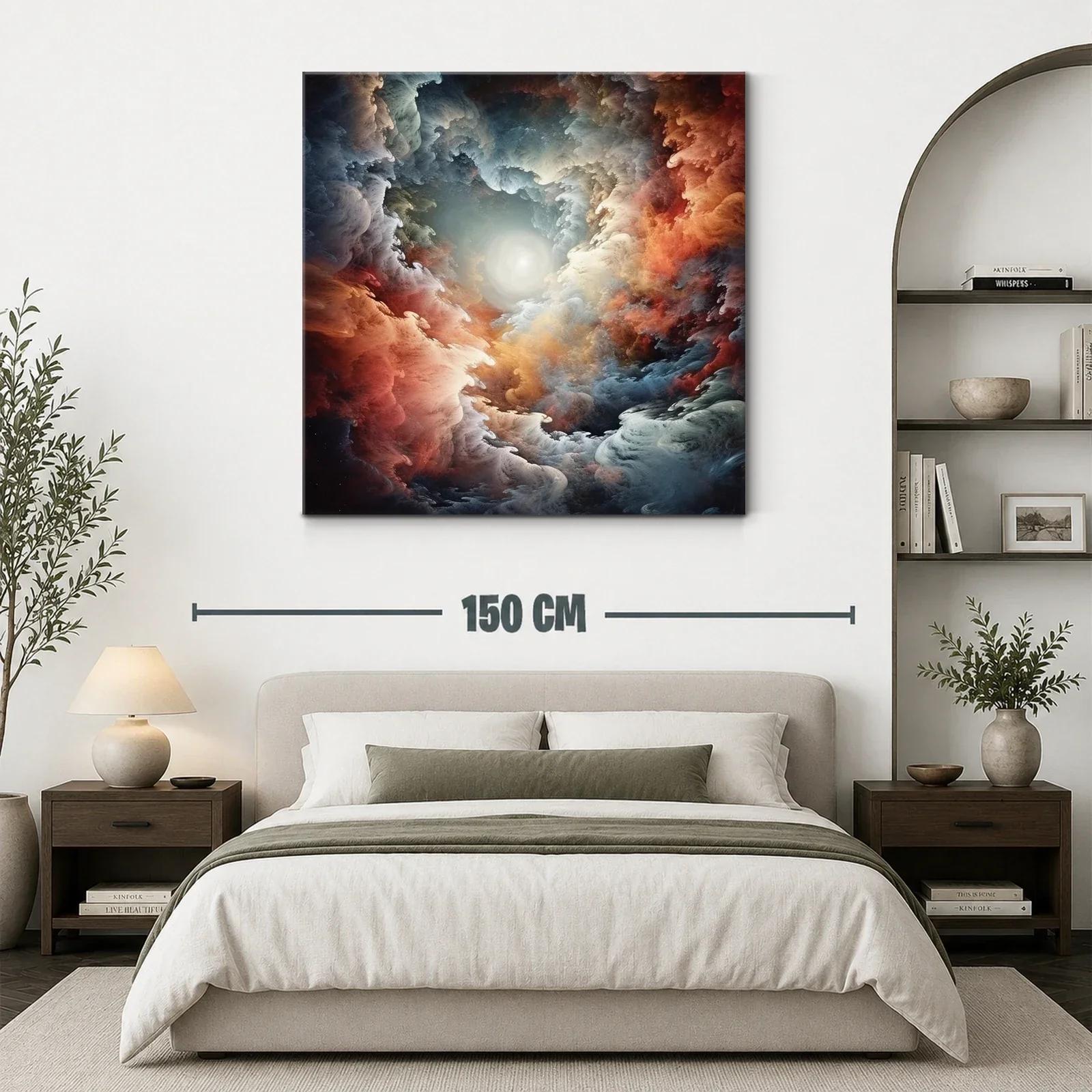 Cuadro abstracto con efecto de nube y luz central — miniatura 3
