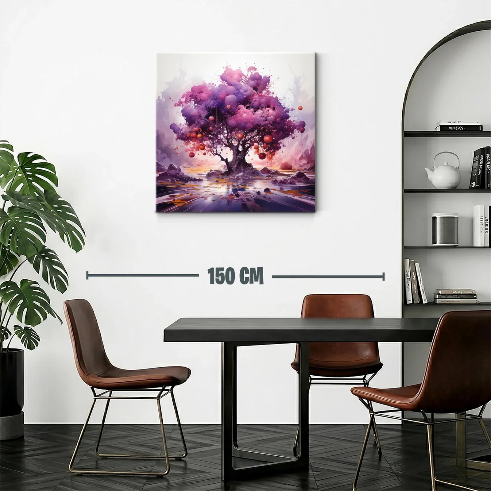 Árbol mágico en tonos morados con frutos naranjas vibrantes — miniatura 2