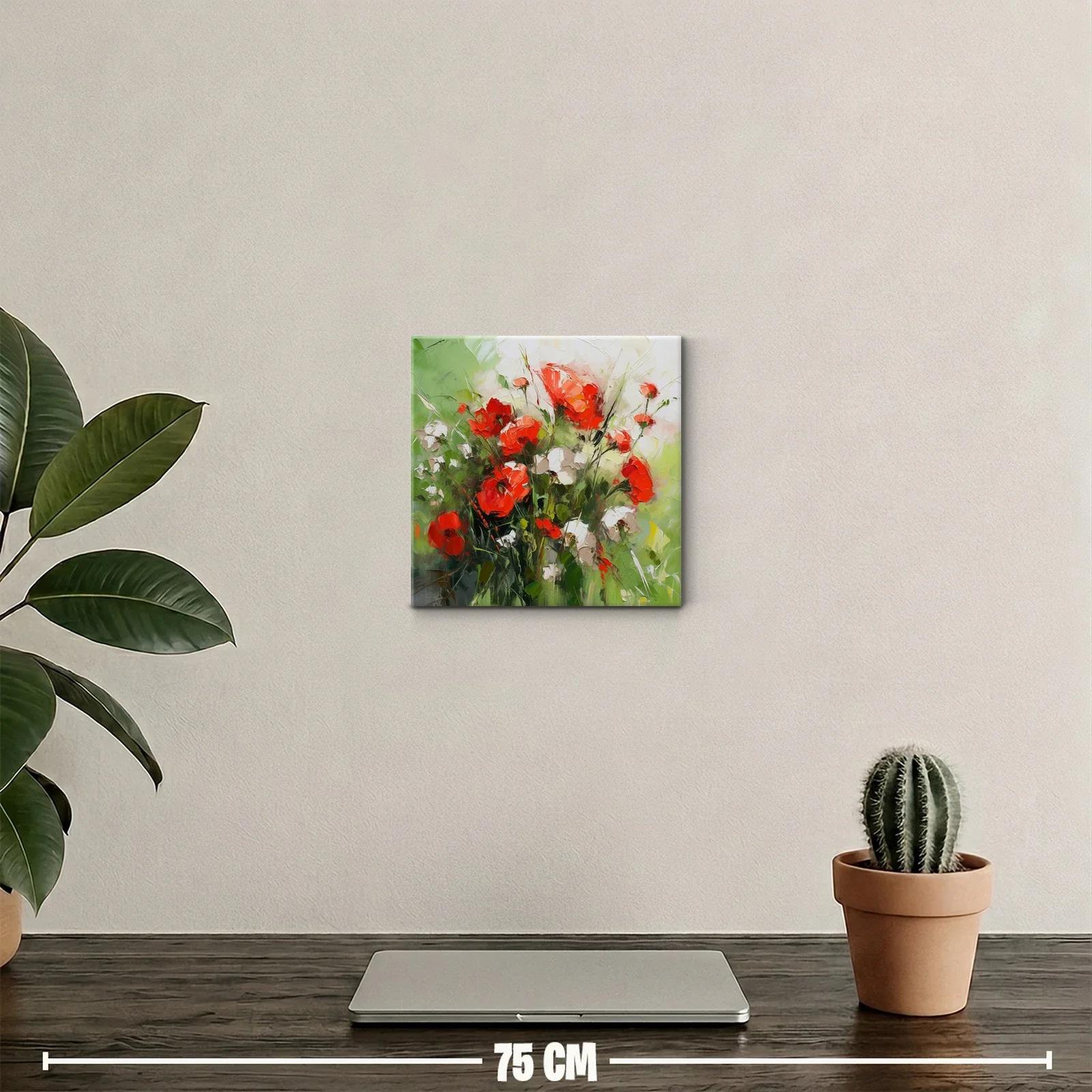 Cuadro floral vibrante con amapolas y naturaleza fresca — miniatura 2