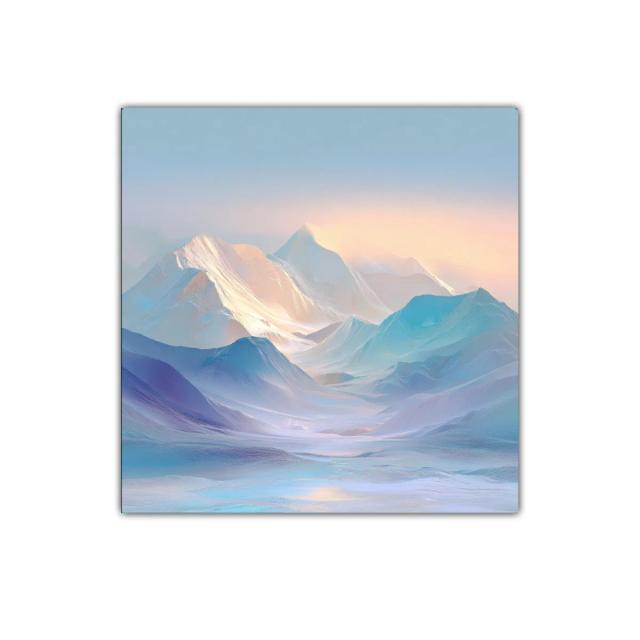 Paisaje Montañoso en Luz Suave y Tonos Pastel