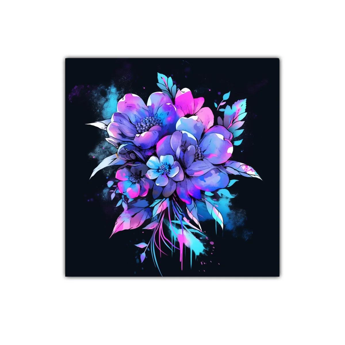 Ramo de flores en tonos violetas y azules vibrantes — imagen principal