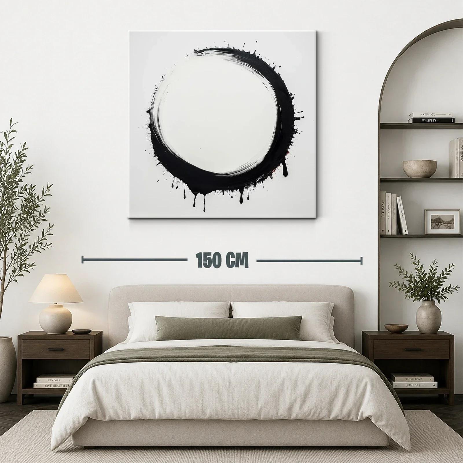 Círculo negro abstracto con efecto de goteo en fondo blanco — miniatura 3