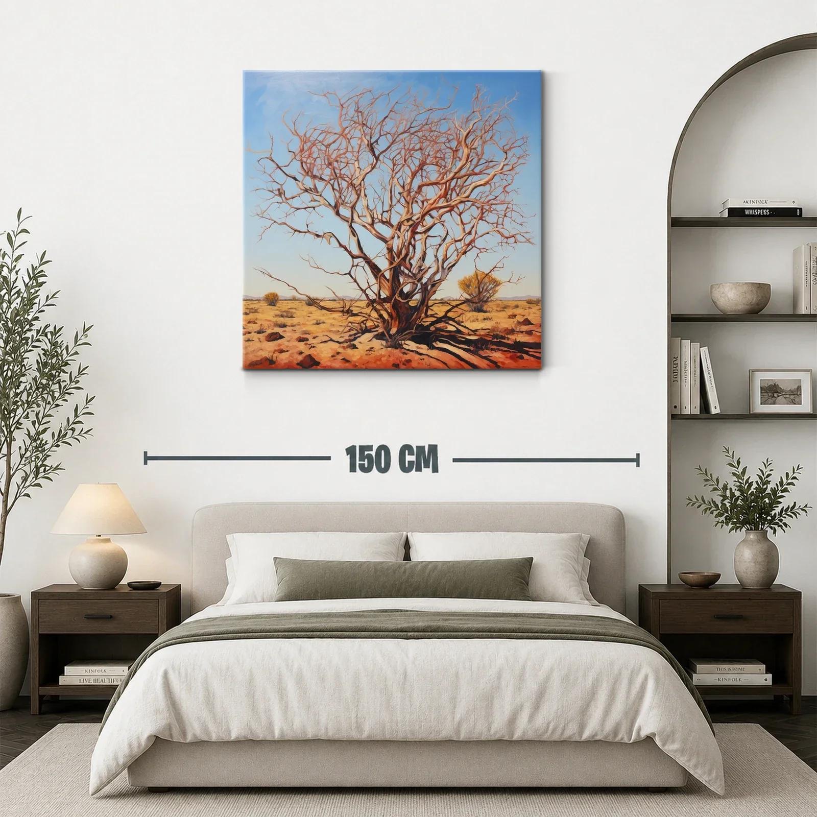 Árbol desnudo en paisaje árido y cielos azules claros — miniatura 3