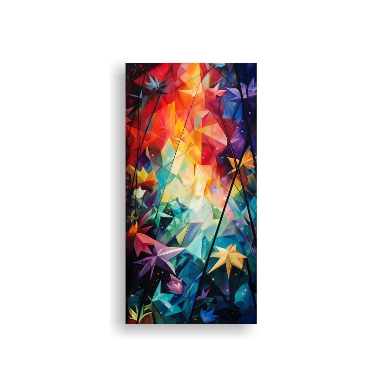 Cuadro estrellas de papel con brillo prismático