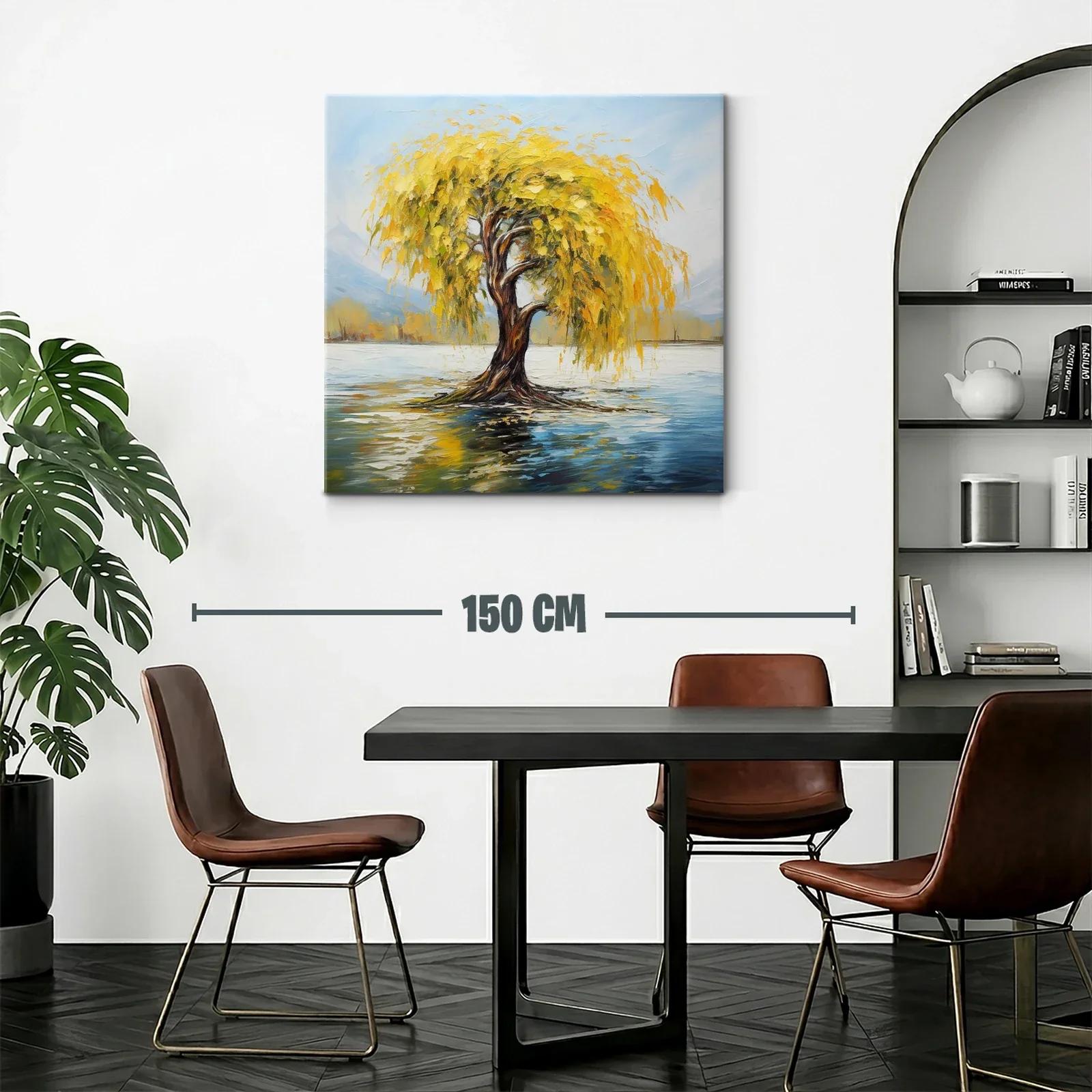 Árbol Dorado en Lago Calmado con Reflejos Vibrantes — miniatura 2