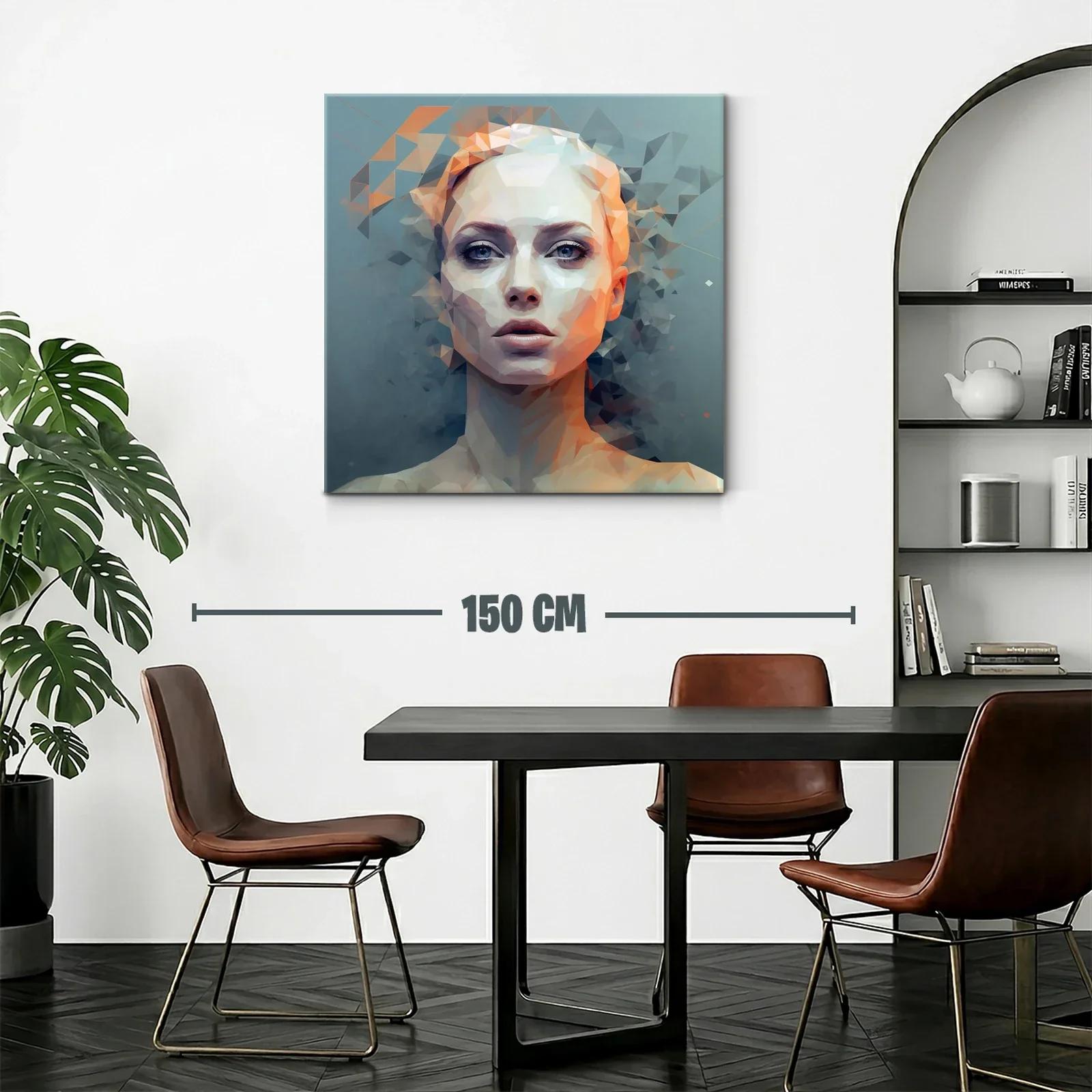 Retrato Abstracto de Mujer con Paleta Fría y Cálida — miniatura 2