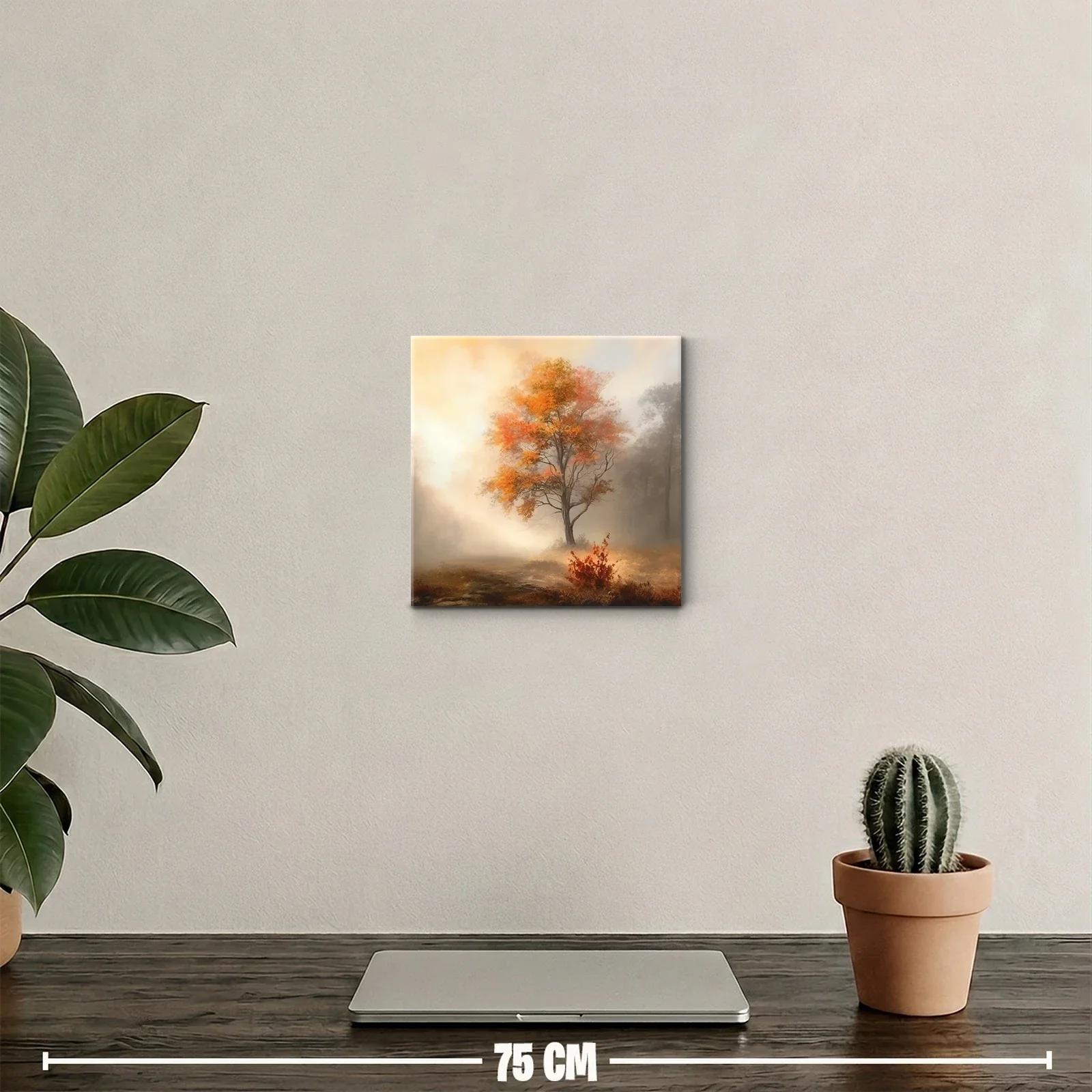 Cuadro decorativo con árbol otoñal en ambiente nebuloso — miniatura 2