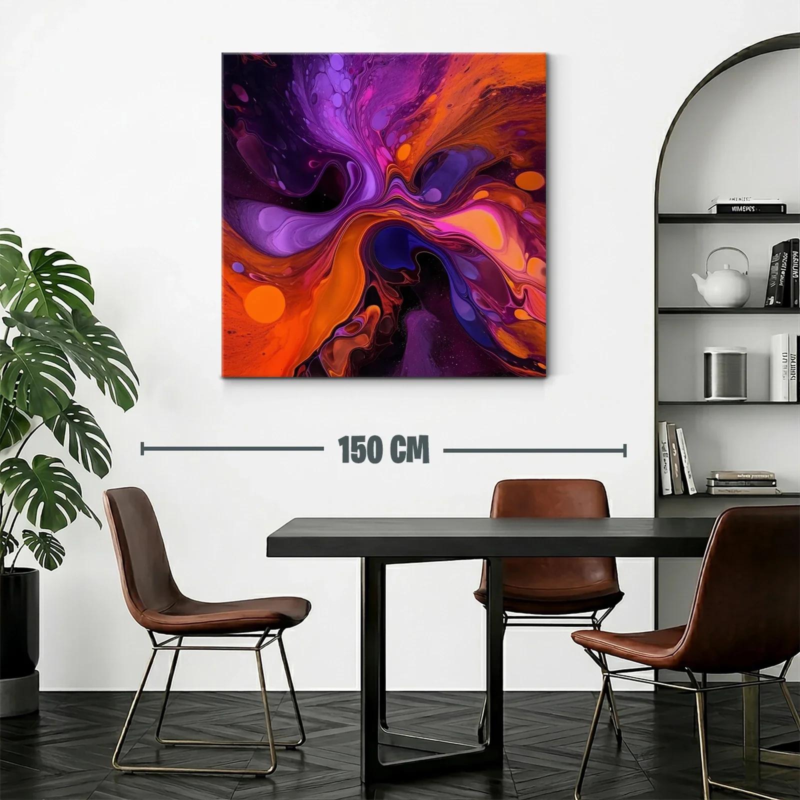Explosión abstracta en tonos morados y naranjas vibrantes — miniatura 2
