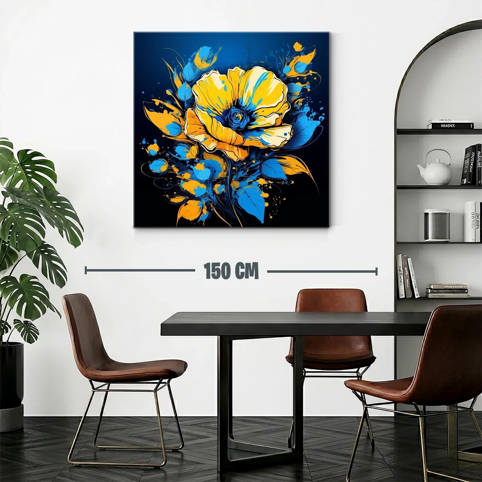 Flor vibrante en tonos azules y amarillos contrastantes — miniatura 2