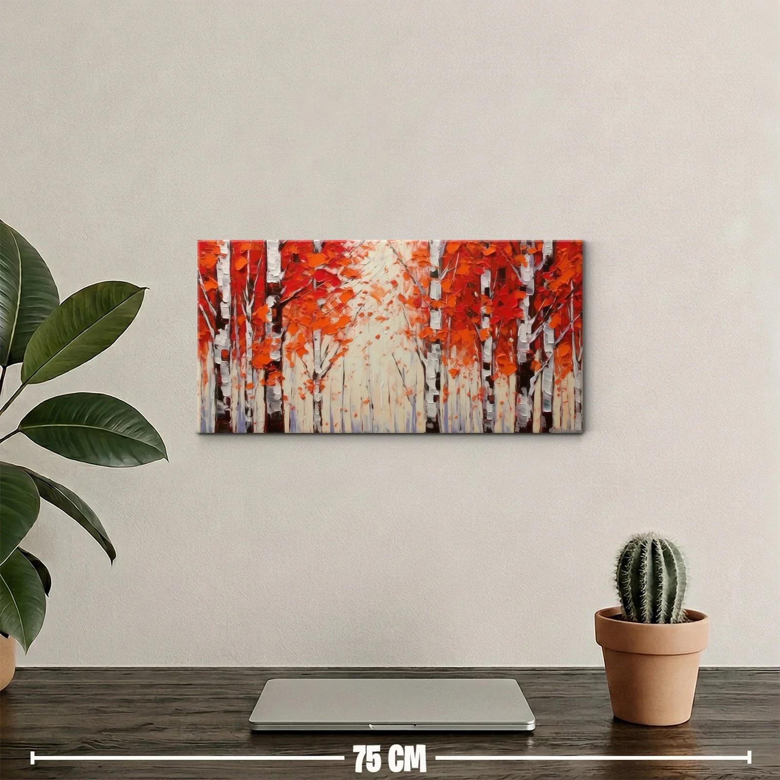 Cuadro bosque de abedules otoñales con claro luminoso — miniatura 2