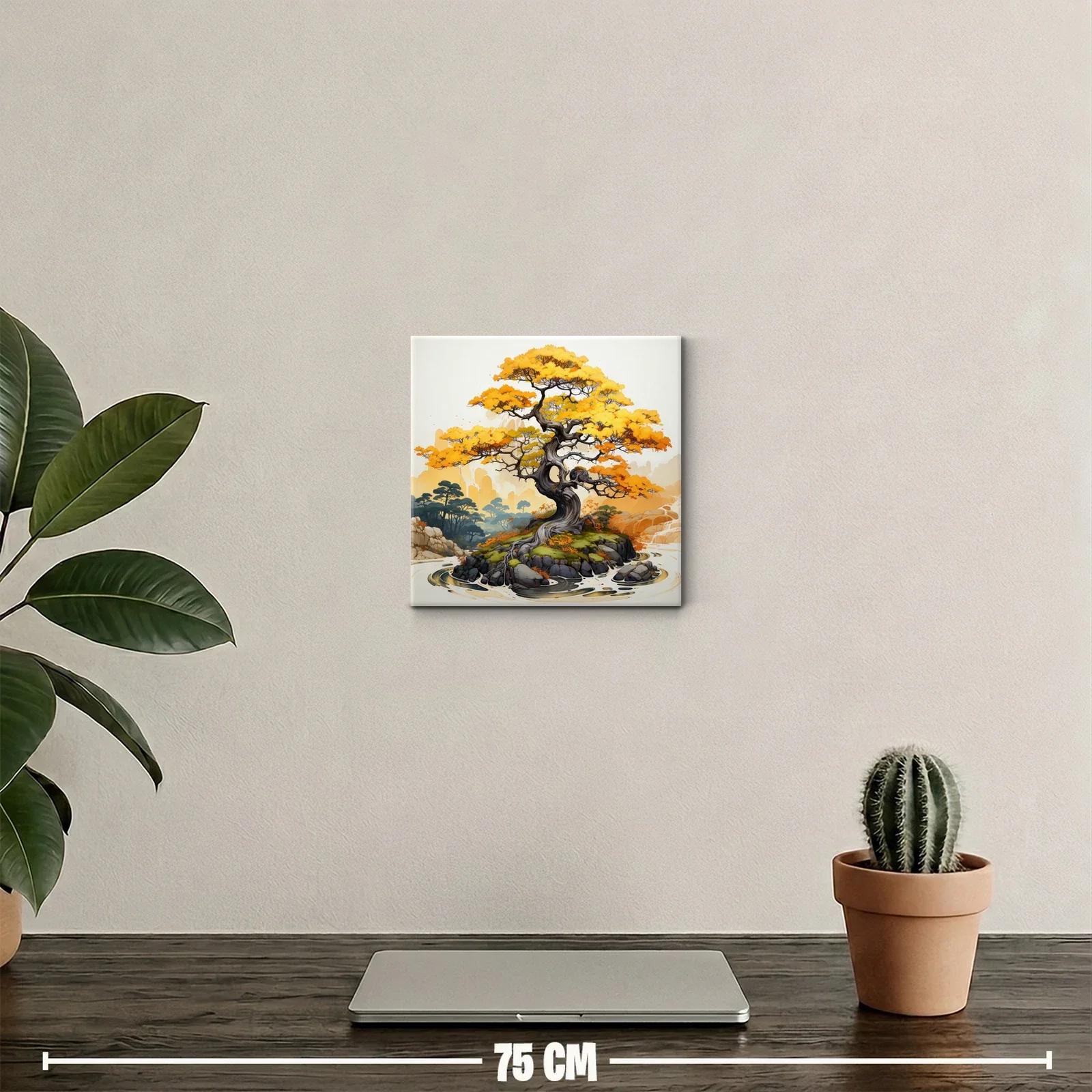 Árbol otoñal con vibrantes tonos amarillos y naranjas — miniatura 2