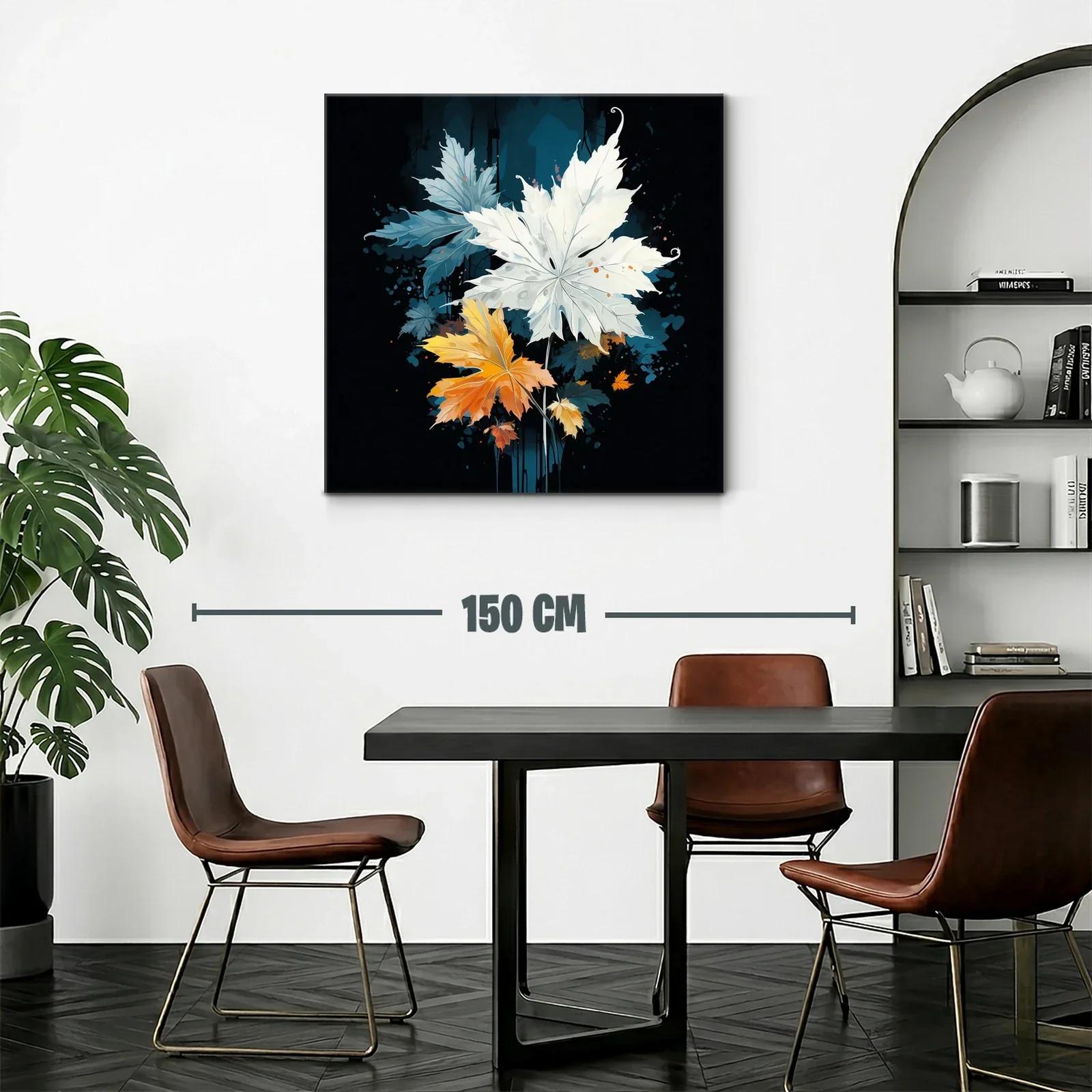 Composición artística de hojas en tonos blanco y naranja — miniatura 2