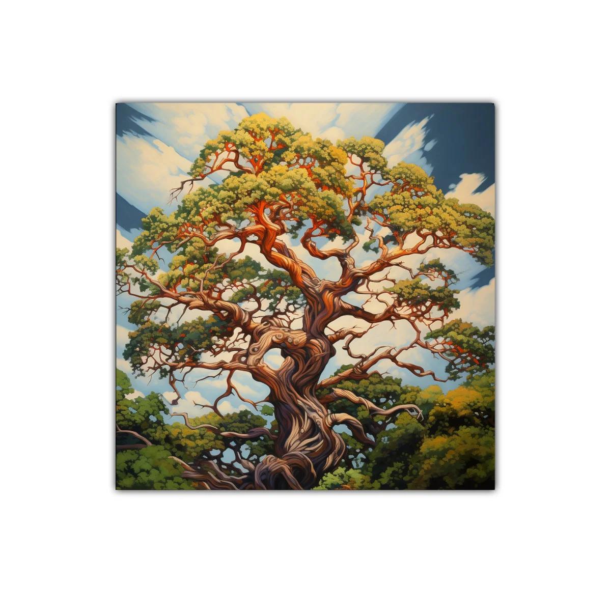 Árbol majestuoso con ramas retorcidas y follaje dorado — miniatura 1
