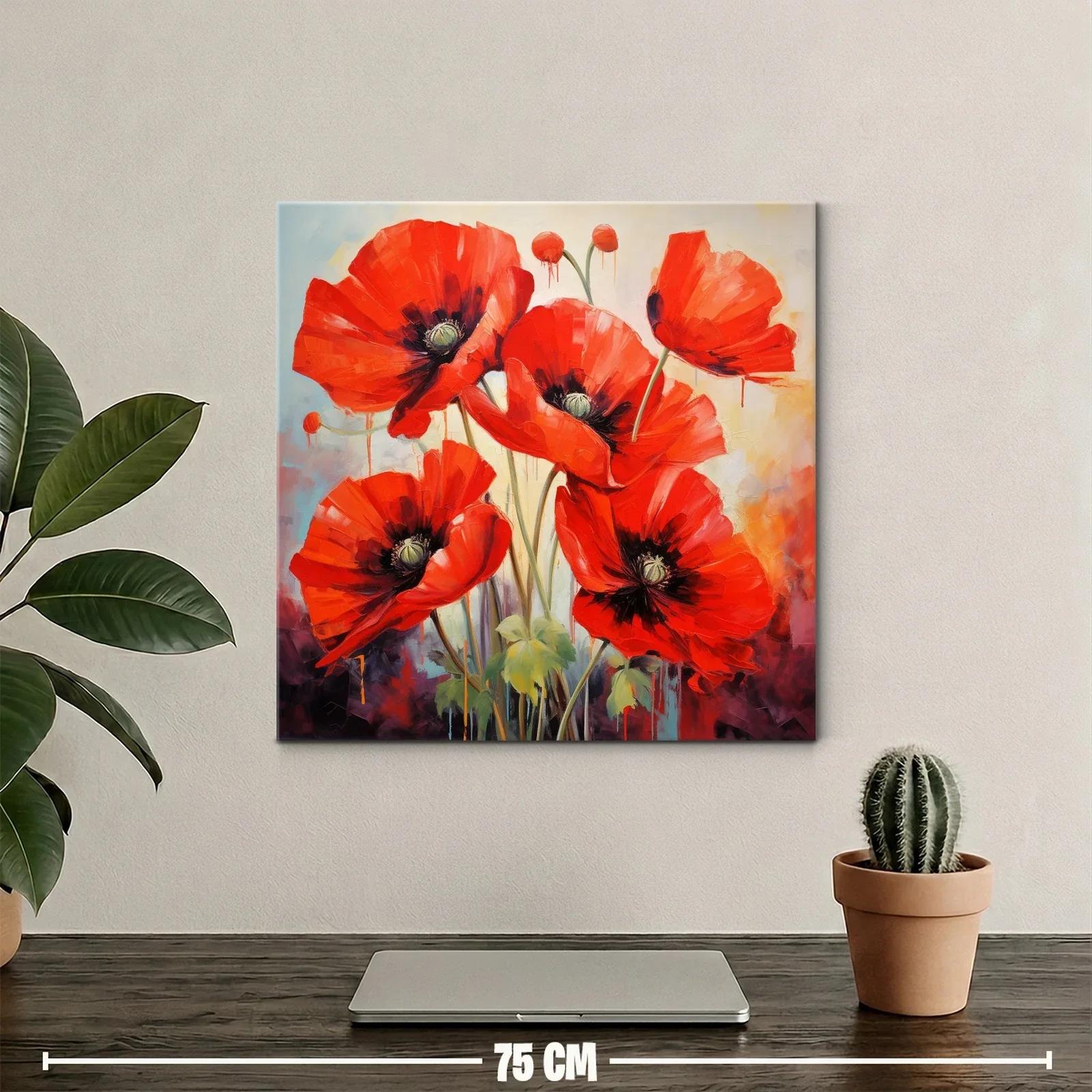 Vibrante composición de amapolas rojas sobre fondo suave — miniatura 2