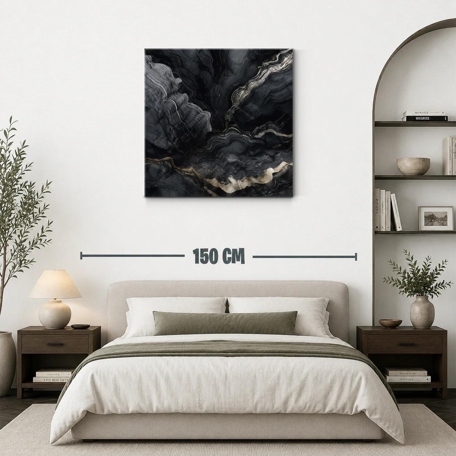 Abstracto en tonos negros y grises con acentos dorados — miniatura 3