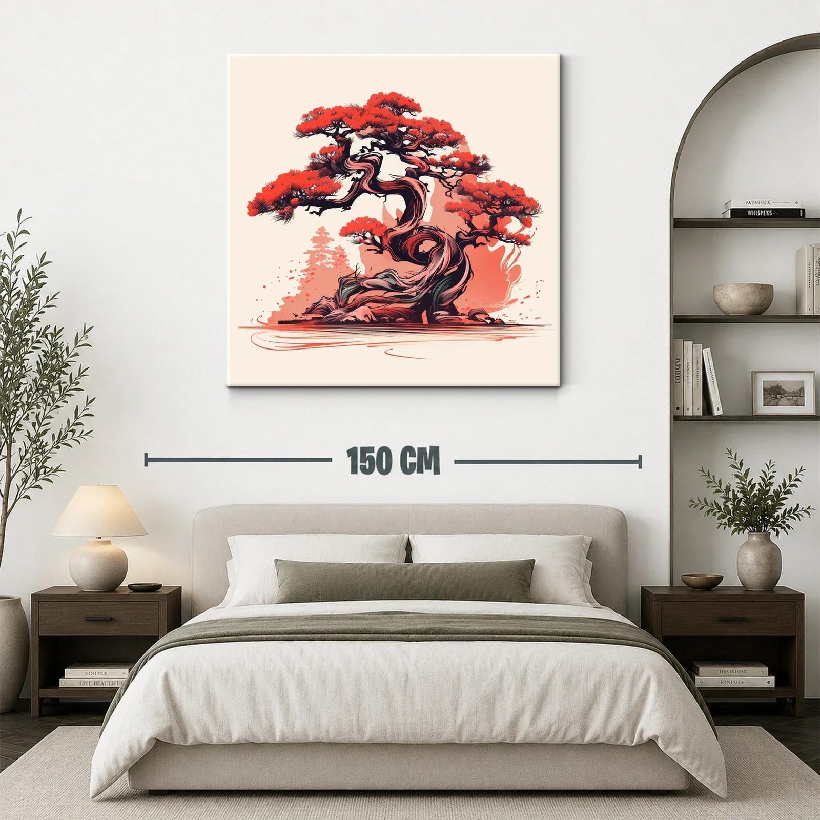 Árbol bonsái con vibrantes tonos rojos y negros — miniatura 3
