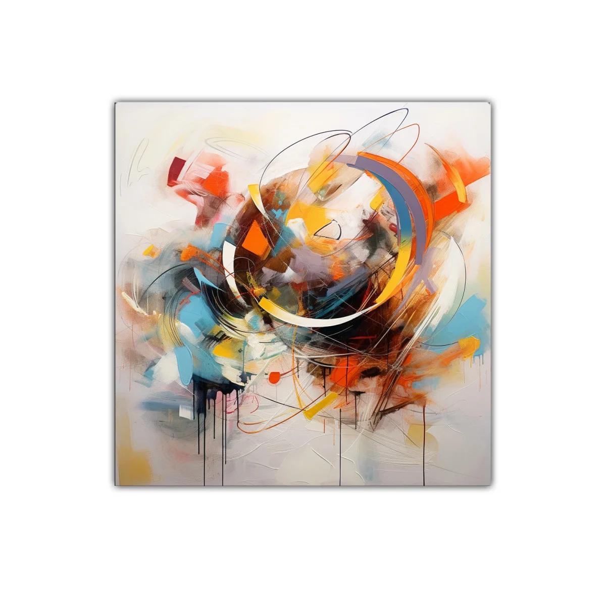 Cuadro abstracto con formas y colores vibrantes