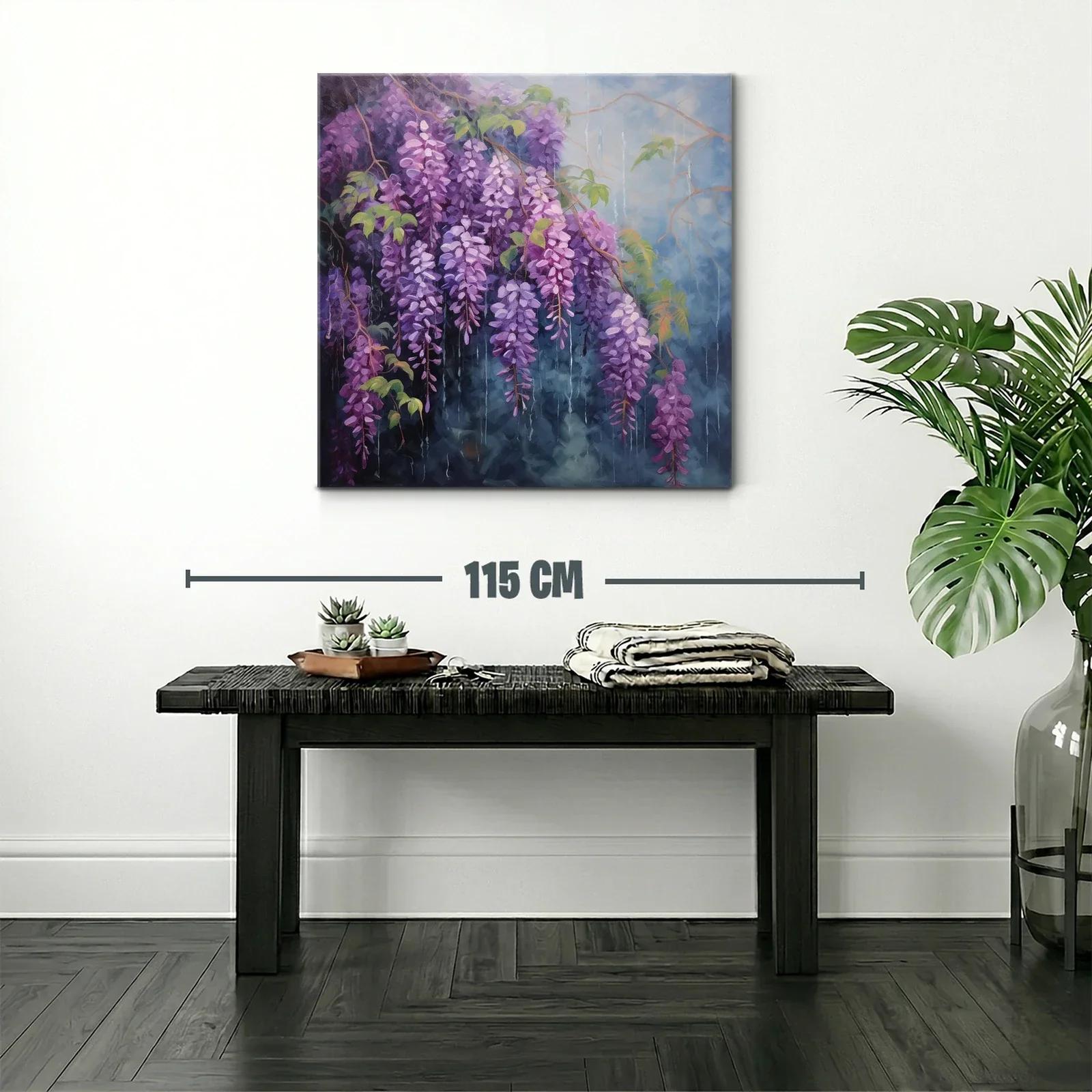 Elegancia floral en cascada con tonos violetas y verdes — miniatura 2
