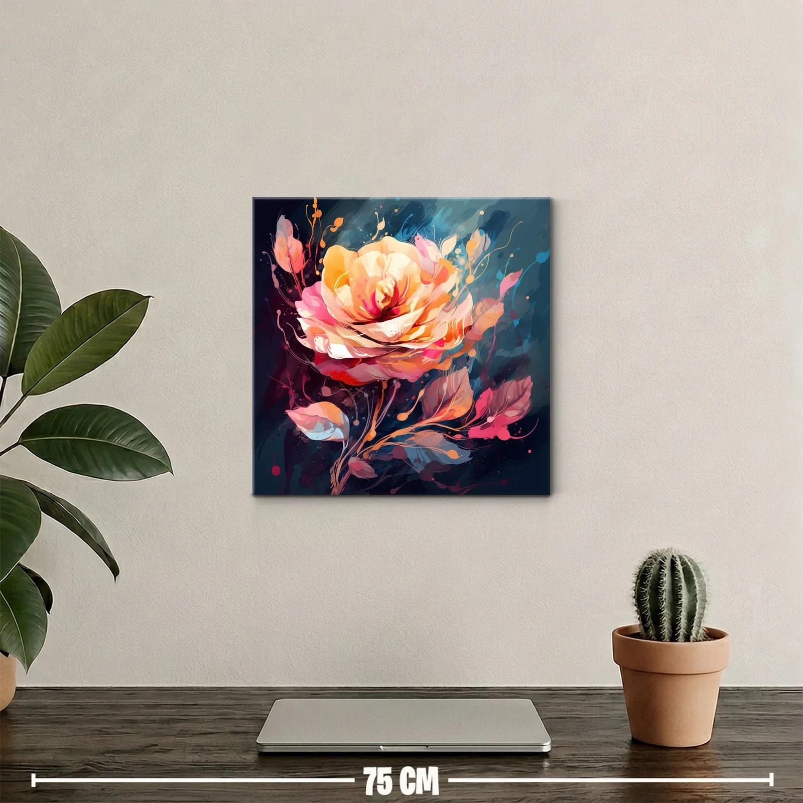 Impacto floral en tonos cálidos y suaves en fondo oscuro — miniatura 2
