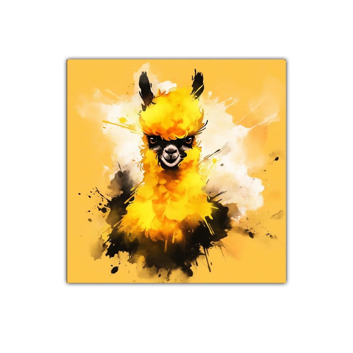 Cuadro decorativo de llama vibrante en tonos amarillos — imagen principal