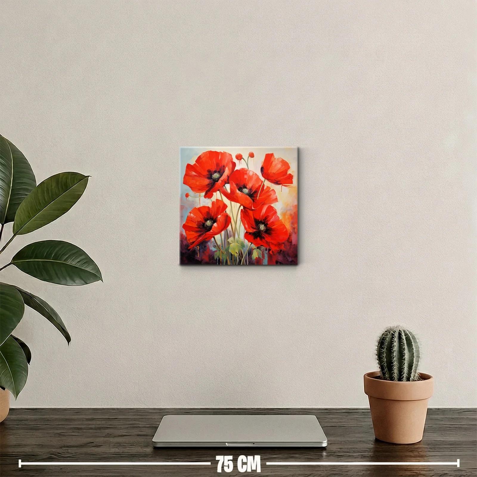 Vibrante composición de amapolas rojas sobre fondo suave — miniatura 2