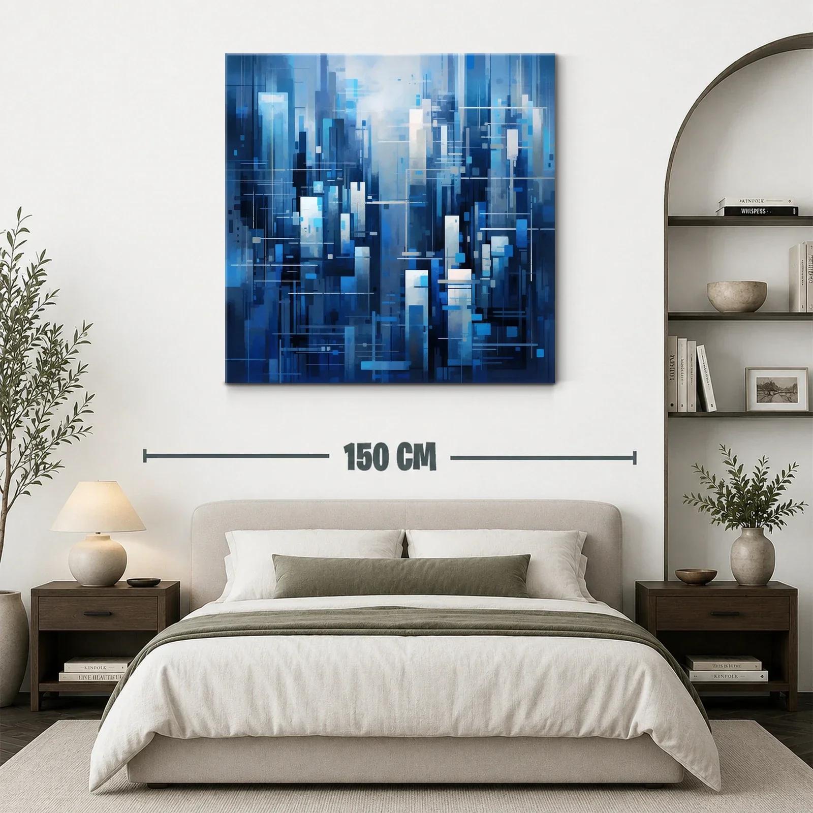 Composición abstracta en tonos azules y blancos — miniatura 3