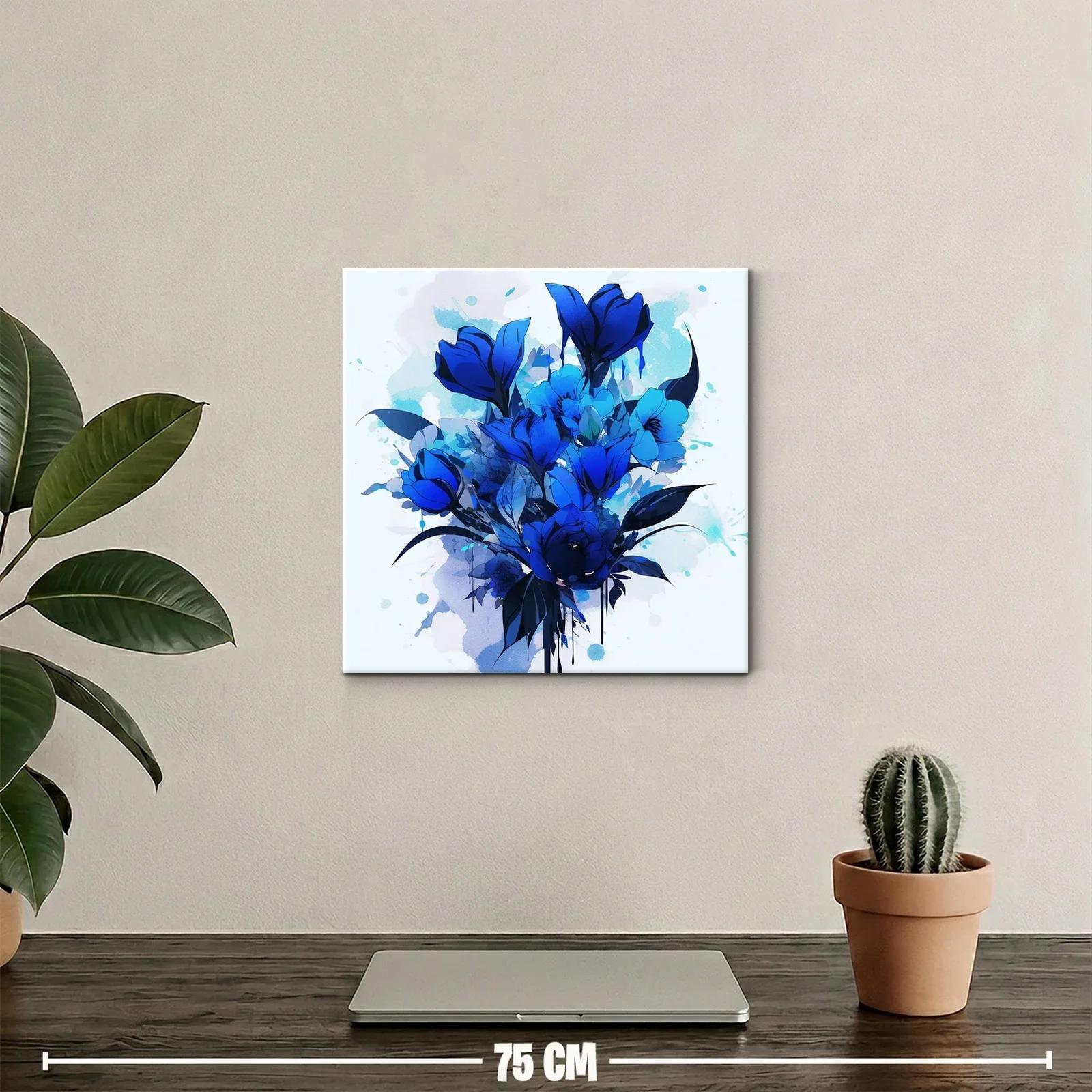 Ramo elegante de flores en tonos azules vibrantes — miniatura 2