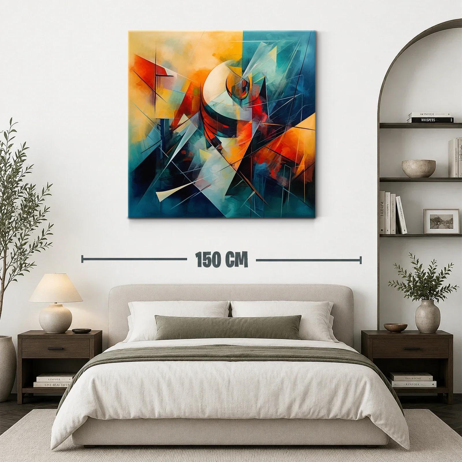 Composición abstracta en tonos cálidos y fríos vibrantes — miniatura 3