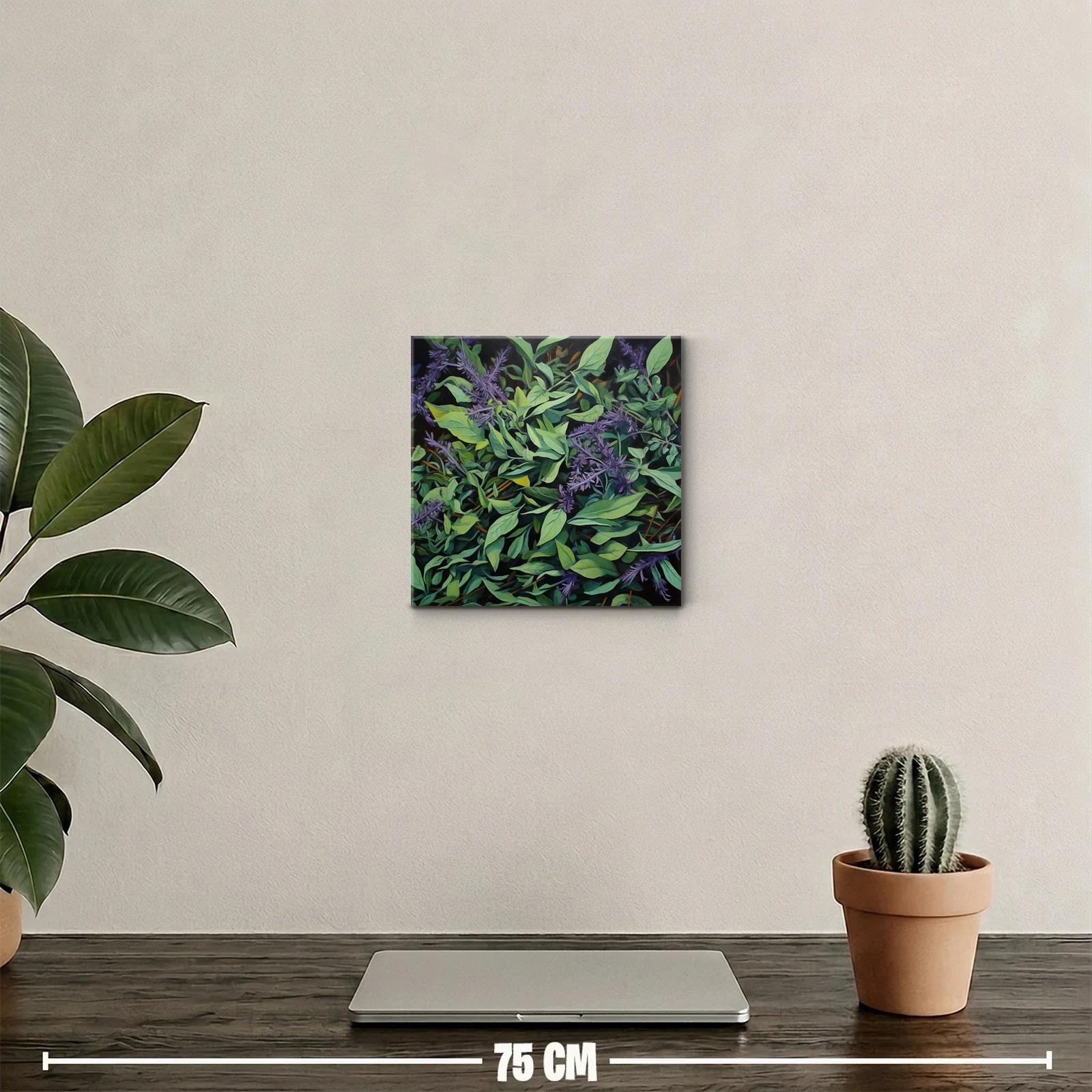 Densa composición de hojas verdes y flores moradas vibrantes — miniatura 2