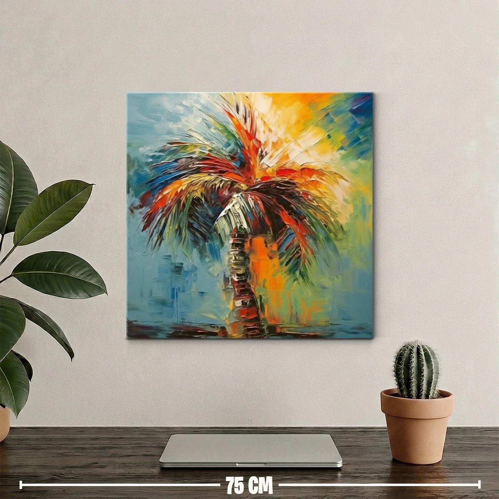 Palmira tropical con vibrantes tonos cálidos y fríos — miniatura 2