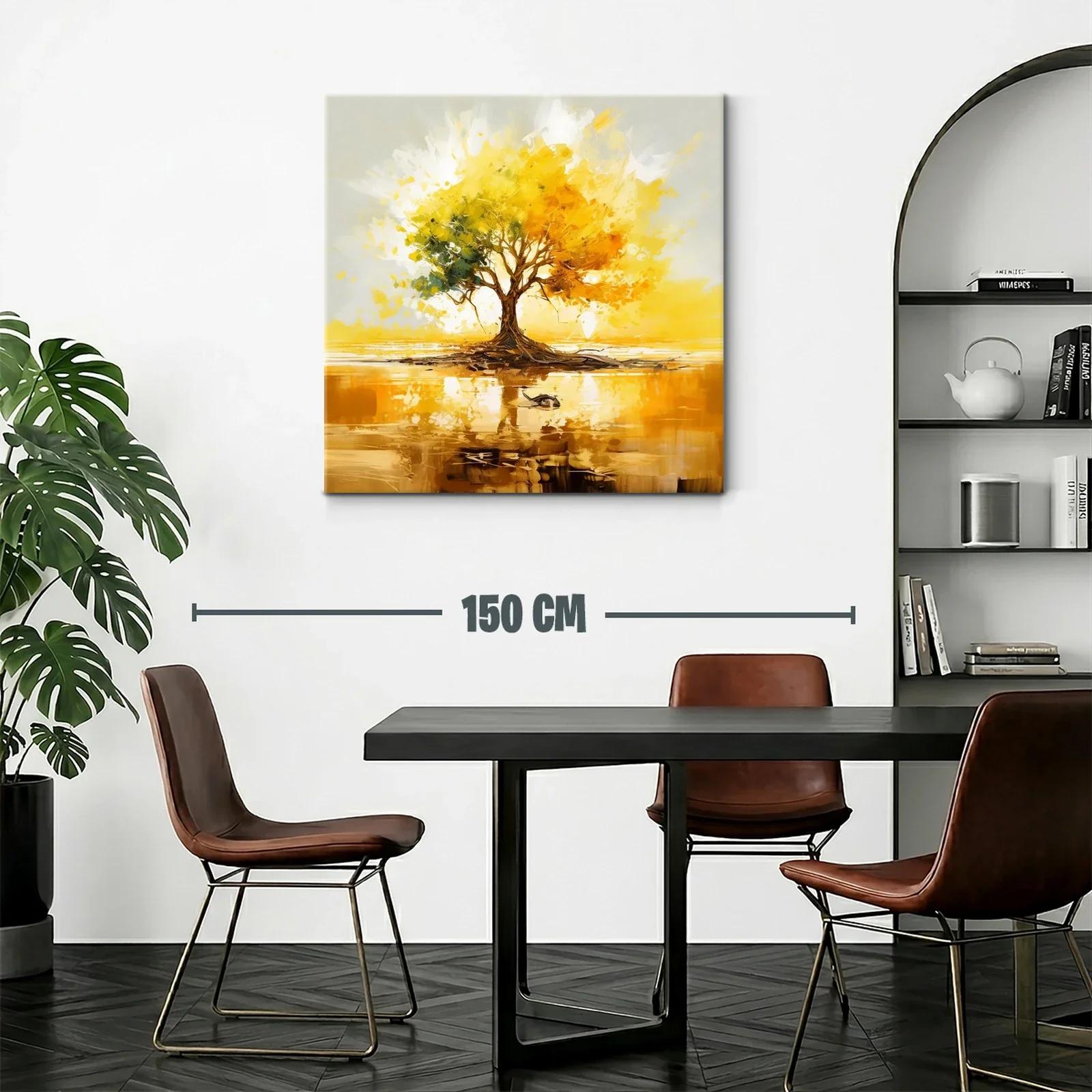 Árbol dorado con reflejo en lago sereno y vibrante — miniatura 2