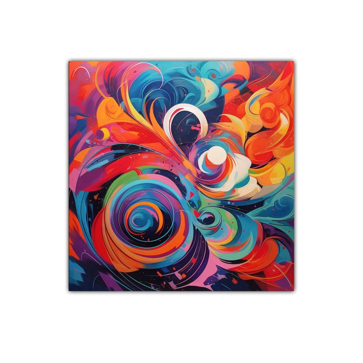 Explosión de colores vibrantes en composición dinámica