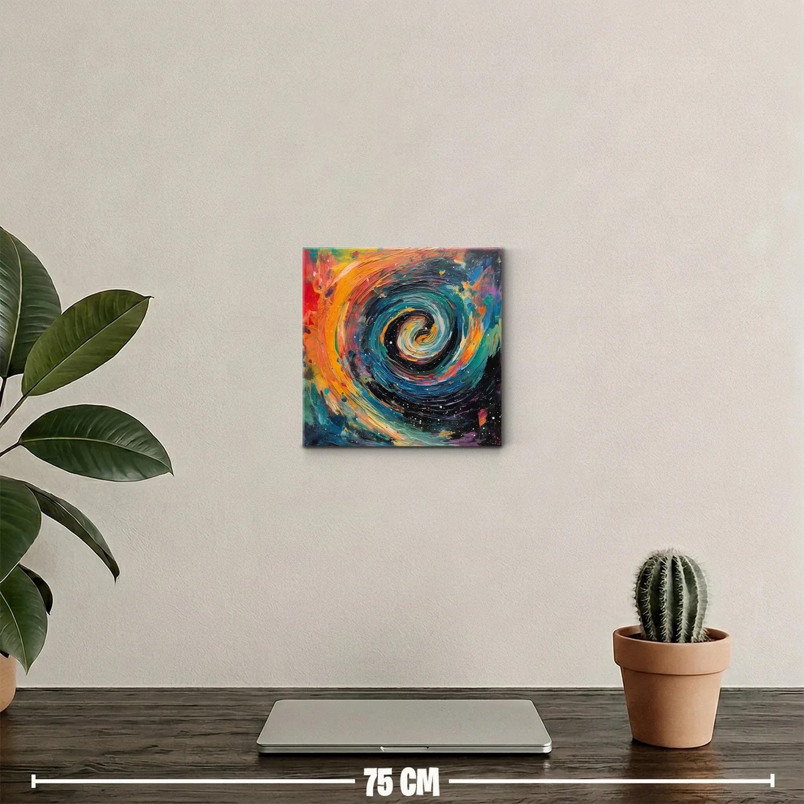 Cuadro abstracto espiral cósmica con vibrantes colores — miniatura 2
