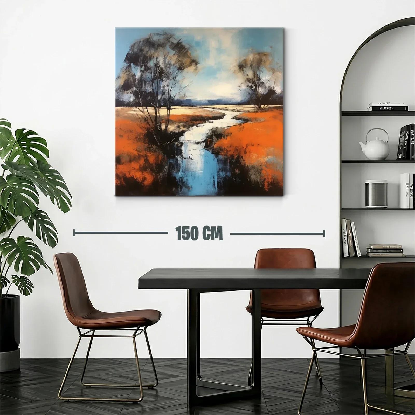 Paisaje sereno con río y árboles al atardecer — miniatura 2