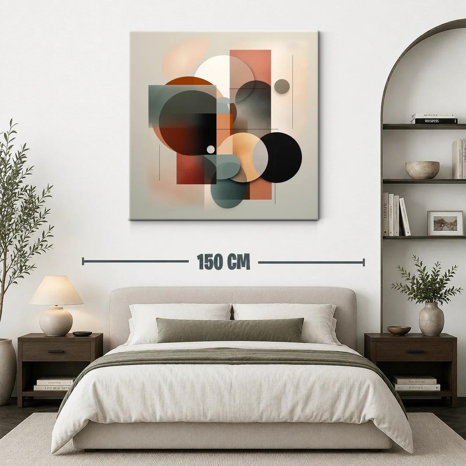 Composición Abstracta con Formas Geométricas y Tonos Cálidos — miniatura 3