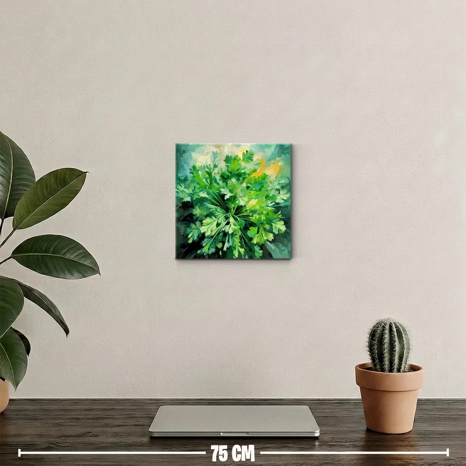 Cuadro decorativo de hojas verdes frescas y vibrantes — miniatura 2