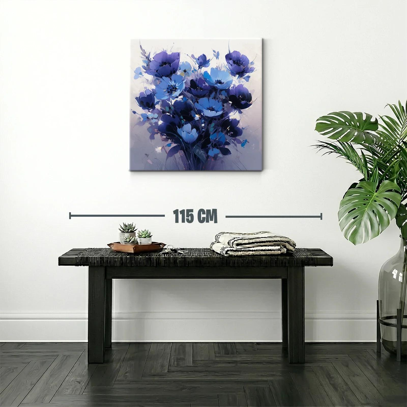 Ramo de flores azules vibrantes con toque artístico — miniatura 2