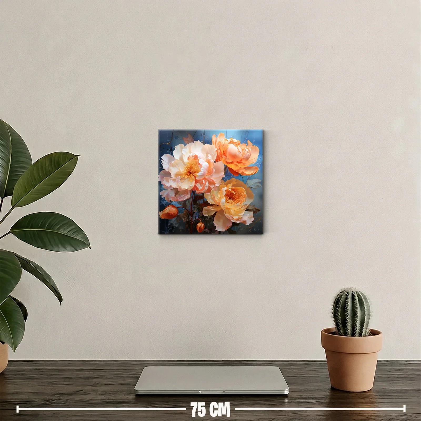 Cuadro decorativo con delicadas flores en tonos cálidos — miniatura 2