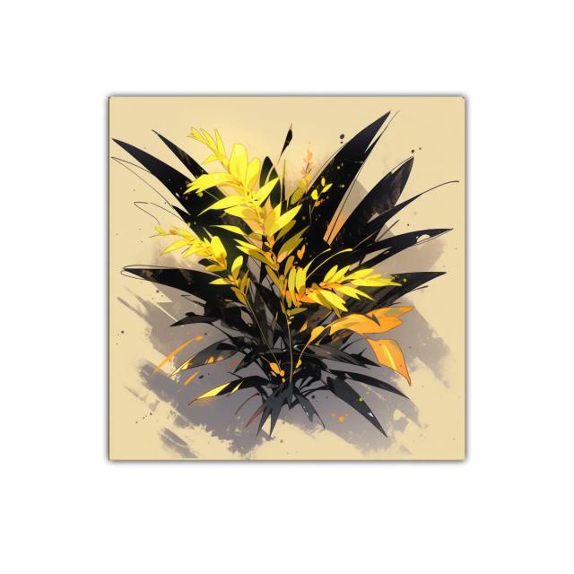 Cuadro decorativo con naturaleza vibrante en tonos amarillos